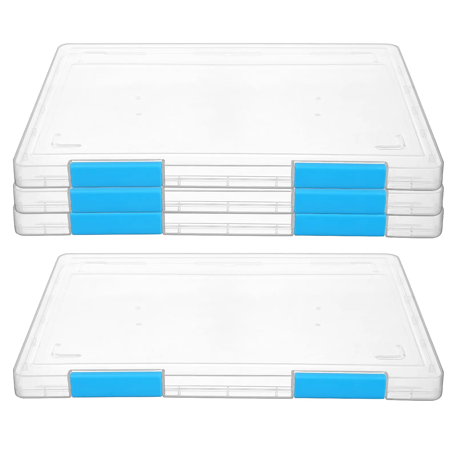 

Набор из 4 прозрачных коробок для хранения бумаги формата А4, настольный органайзер для документов, квитанций, фотографий, файлов, с крышкой, для офиса и школы