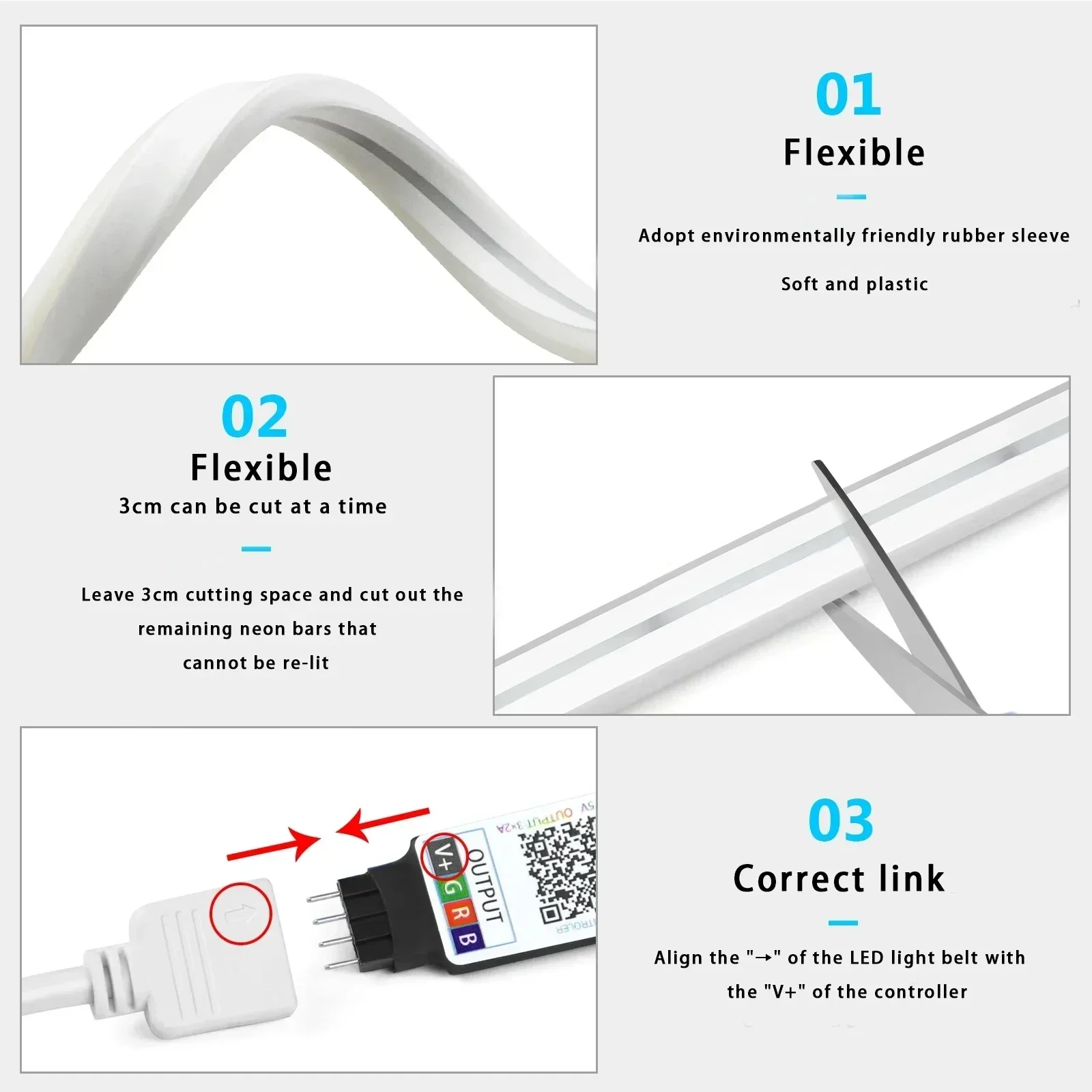 Rgb conduziu a luz de tira 5v usb bluetooth tuya wifi néon corda luz 1m 2m 3m 5m decoração luz led controle remoto app fita de néon