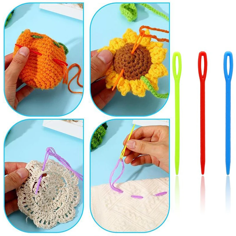 50/100 قطعة إبر سترة 7 سنتيمتر حجم متعدد الألوان البلاستيك كبير العين الكروشيه خياطة إبرة للحرف الملابس الأحذية غرزة إبرة ZYF #3