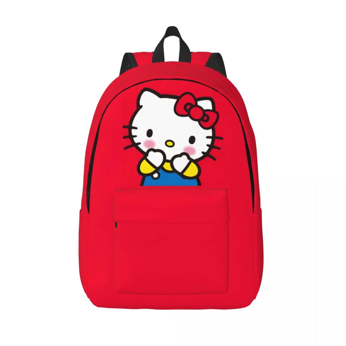 Hello Kitty Shying Backpack Elementary High College School Student Bookbag Teens Canvas Daypack with Pocket