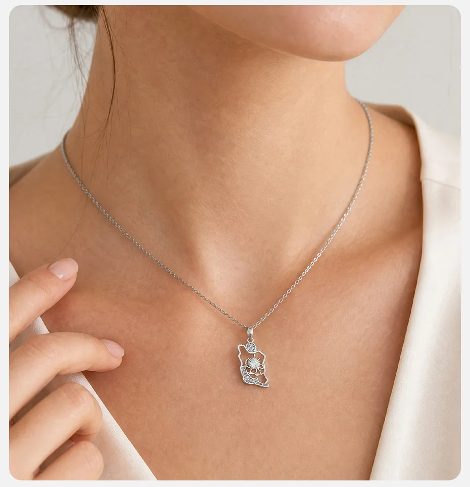 Vnox Vintage Löwen-Halskette für Damen, Kupfer, weiße Zirkonia, iranisch-persische Sonnen-Löwen-Halskette, Statement-Schmuck – Detail 3