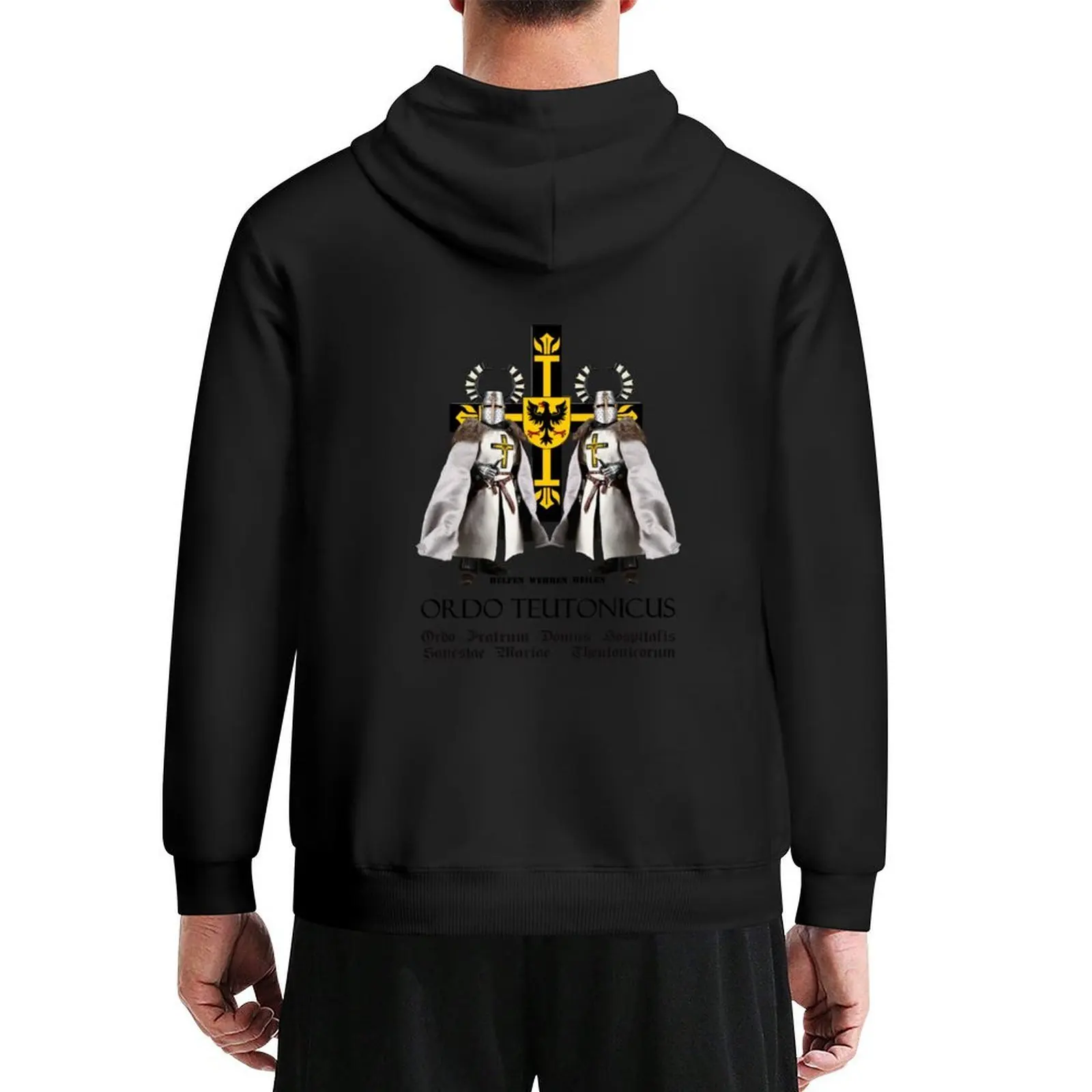 

Sign of the German Order with 2 knights and Latin order names Hoodie men clothing aesthetic clothing hoodie graphic