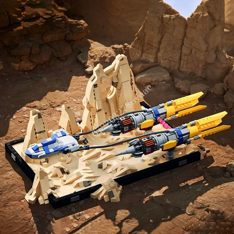 

1306 PCS Sci-Fi Desert Pod Racer Diorama Building Blocks Set Vehicle Scene Model Assembly Gift for Holiday Adult Home Decoration