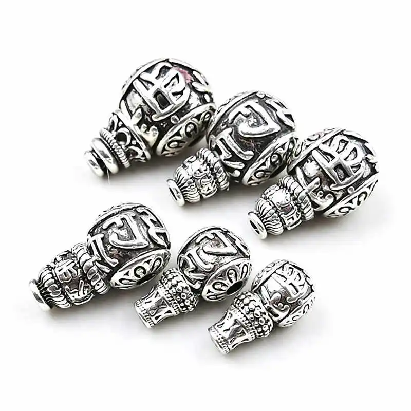 Tibetan Guru and Stupa Beads for Mala 10/12/14/16/18mm Tibet Six Mantras Symbols Jewelry Accessories BRO678