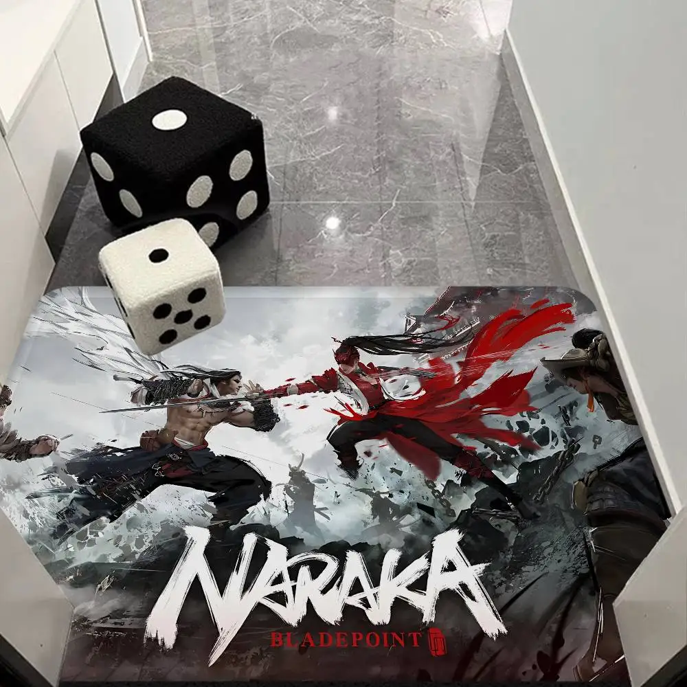 Battle Royale Game N-Naraka Bladepoint Floor Mat Rectangle Anti-slip Home Soft Badmat Front Door Indoor Outdoor Mat Welcome