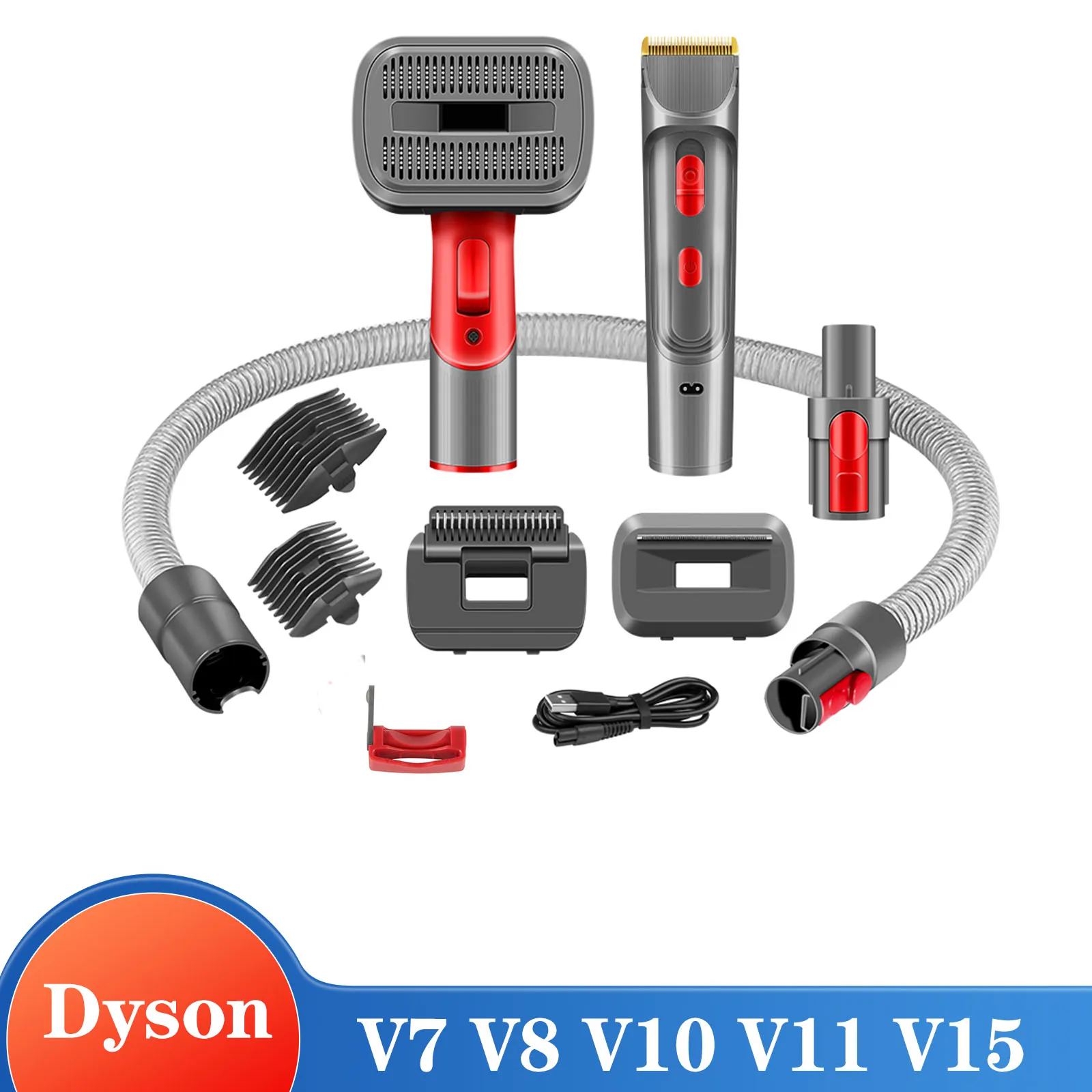 

Pet Dog Grooming Kit for Dyson Vacuum V7 V8 V10 V11 V15 Cat Grooming Brush Attachment,Dog Hair Groomer Tools Sets