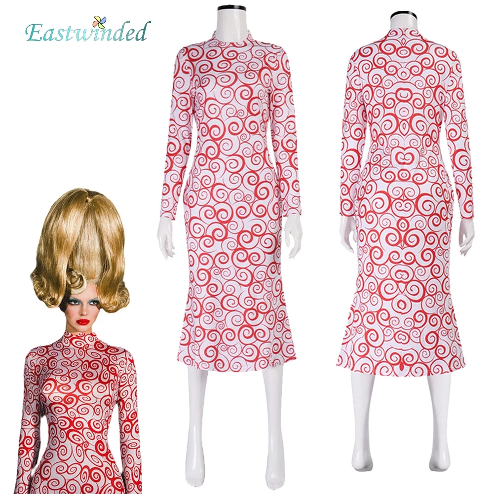 المريخ سيدة تأثيري فستان زي 1996 فيلم المريخ الهجمات لعب الأدوار مطبوعة تنورة طويلة الكبار النساء هالوين كرنفال حفلة الزي #1