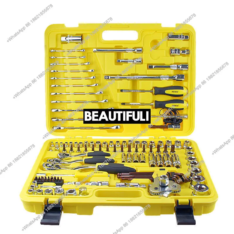 

ZAIQU 122 Pcs Hand Tool Box 1/4" 3/8" 1/2" Dr.Socket Wrench Set for Automotive Repair Tools Kits Mechanic Vehicle Car Repairing