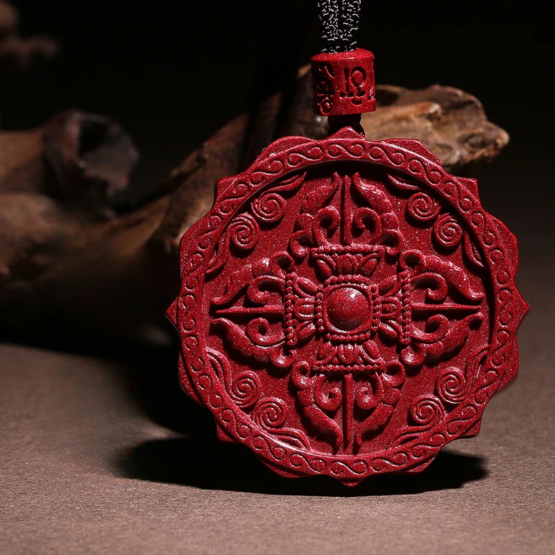 

Кулон из киновари Amulet Zijin Sand auspч Eight драгоценности, шесть символов