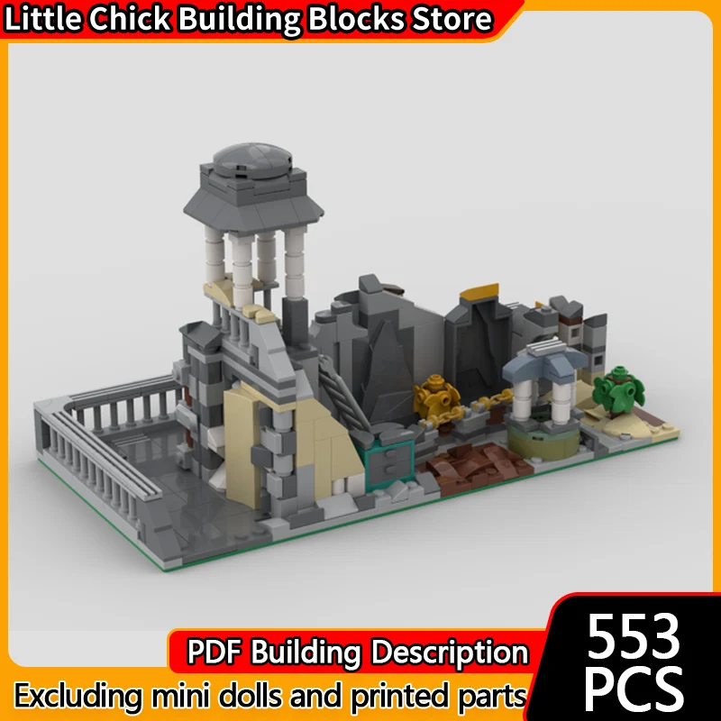 

City Street View Model MOC Building Bricks Ancient History Ruins Modular Technology Children Holiday Gifts Assemble Toys Suit