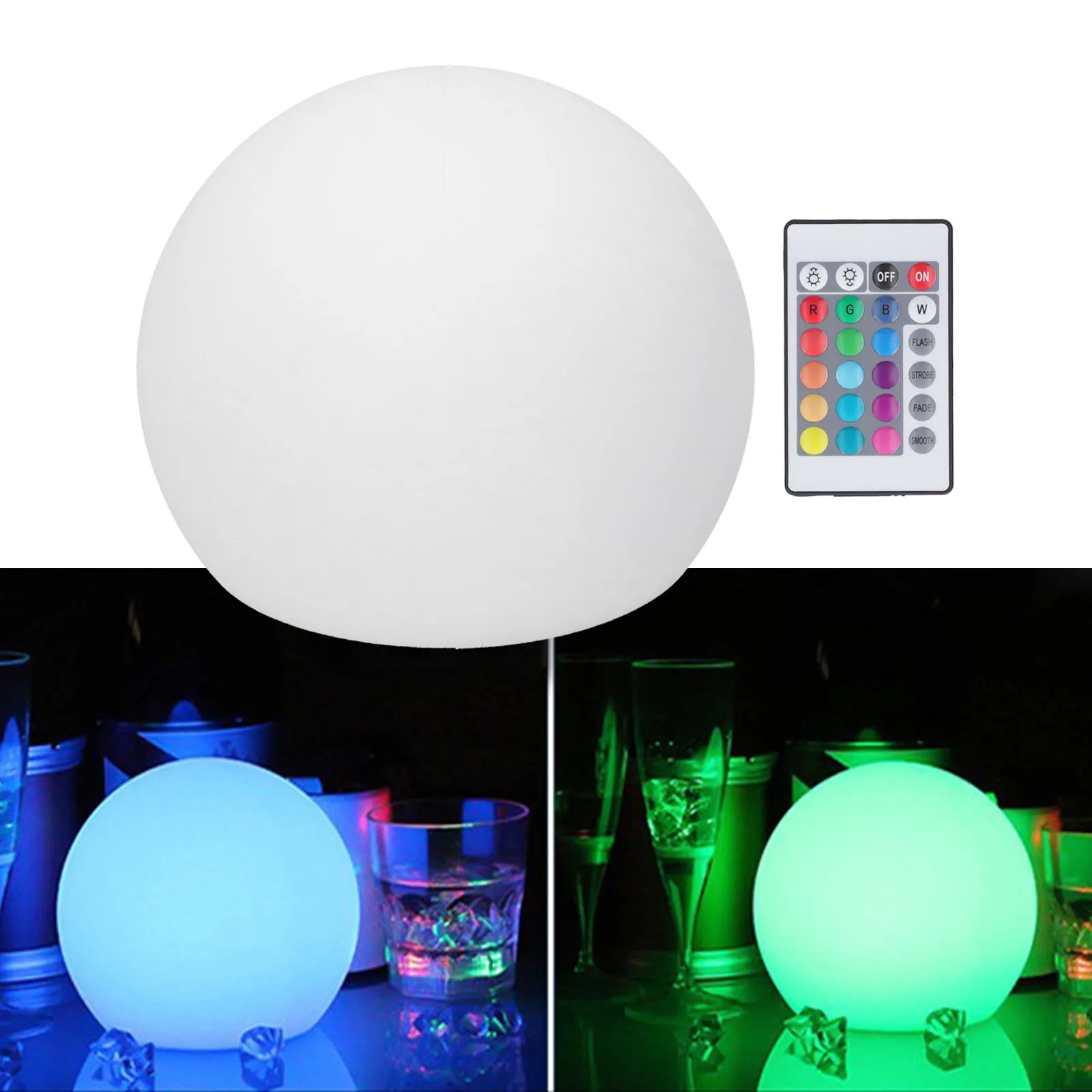 

LED Ball Light Decorative Lighting RGBW Globe Lamp Night Light with 16 Color Dimmable 4 Modes 24 Key Remote Control 12x12cm