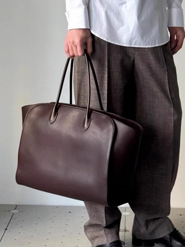 Large Capacity Office Ladies Work Totes Handbag Cowhide Genuine Leather Underarm Shoulder Bag New Designer Casual Shopping Bags