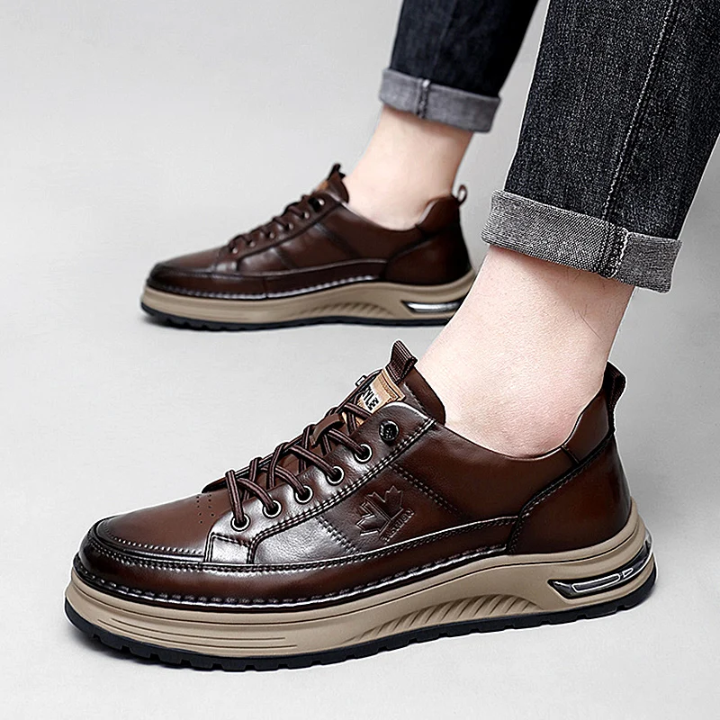 

Fashionable Lace Up Comfortable Anti Slip Casual Shoes for Men Brand Classic Elegant Round Toe Outdoor Sports and Leisure Shoes