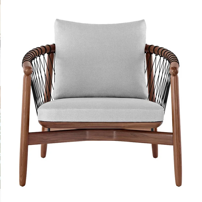 

Customized outdoor sofa leisure villa creative rattan chair balcony solid wood sand coffee table hotel garden teak furniture