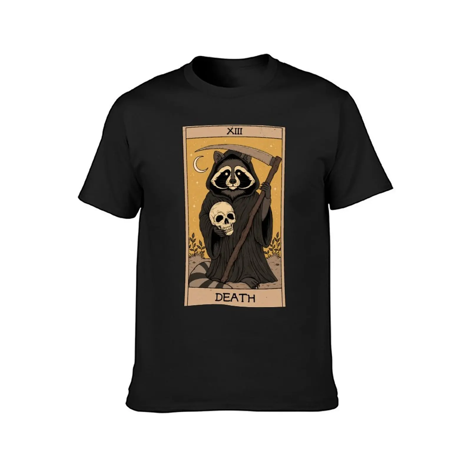 Death - Raccoons Tarot T-Shirt anime clothes summer clothes workout shirts for men