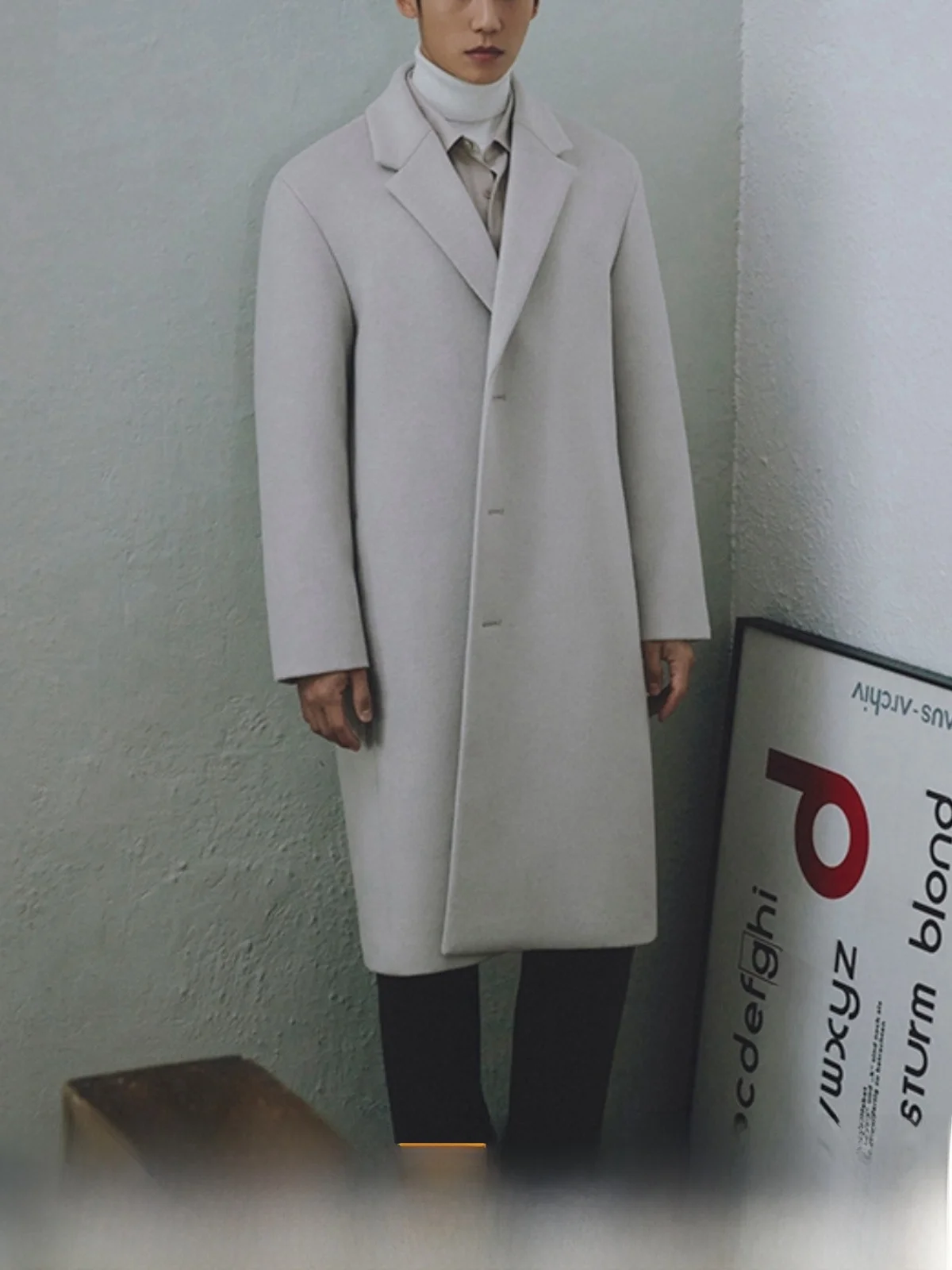 

Корейское мужское шерстяное пальто средней длины, повседневное классическое шерстяное пальто, осень-зима, элитная модная куртка