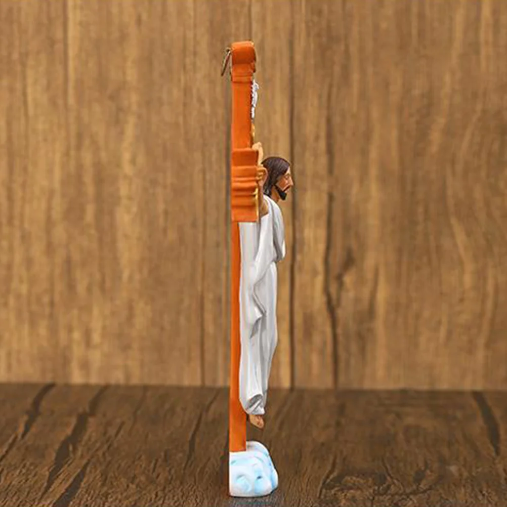 

Religious Cross Pendant Resin Craft Home Decor Wall Hanging Ornament for Bedroom Living Room Church Premium Lifelike Design