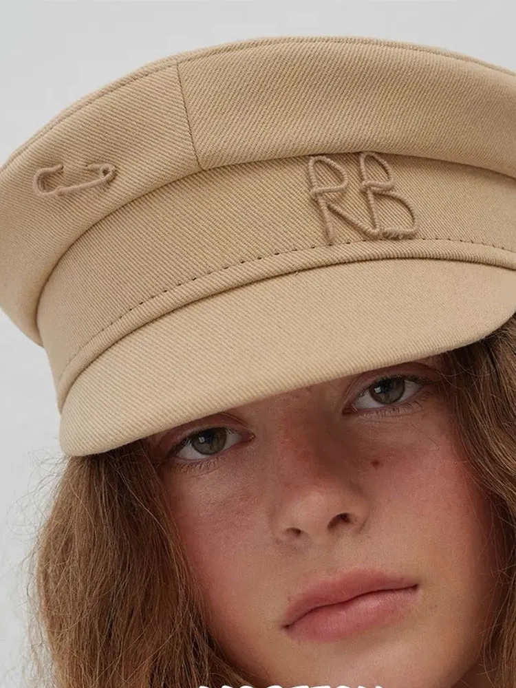 Women Ladies Luxury Design Brand Octagonal Cap Letter Military Cap Pink Khaki Newsboy Hat Fall Winter Baker Boy Cap Designer Cap