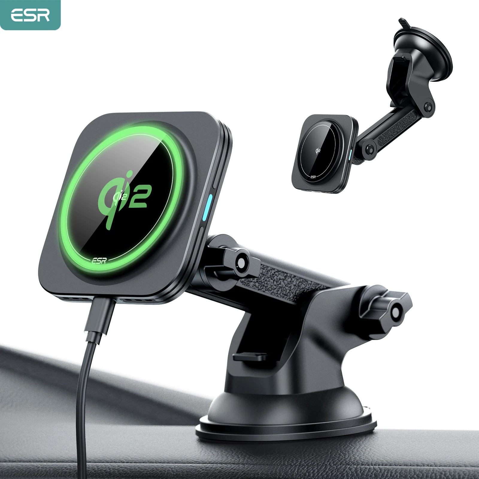 

ESR for MagSafe Car Mount Charger Qi2-Certified Dashboard Magnetic Wireless Car Charger for iPhone 16/15/14/13/12