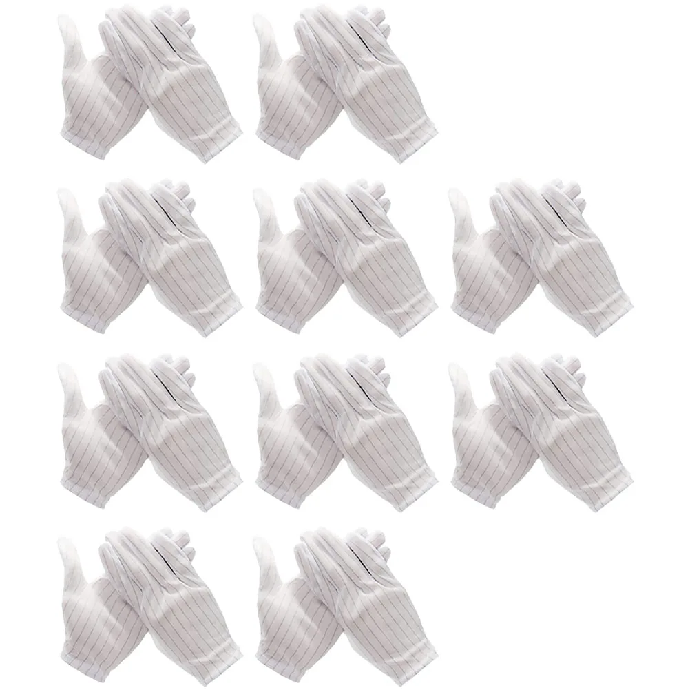 

10 Pairs Anti Static Gloves Striped Dust Proof Safety Work Gloves Electronics Repair Computer Building Lightweight