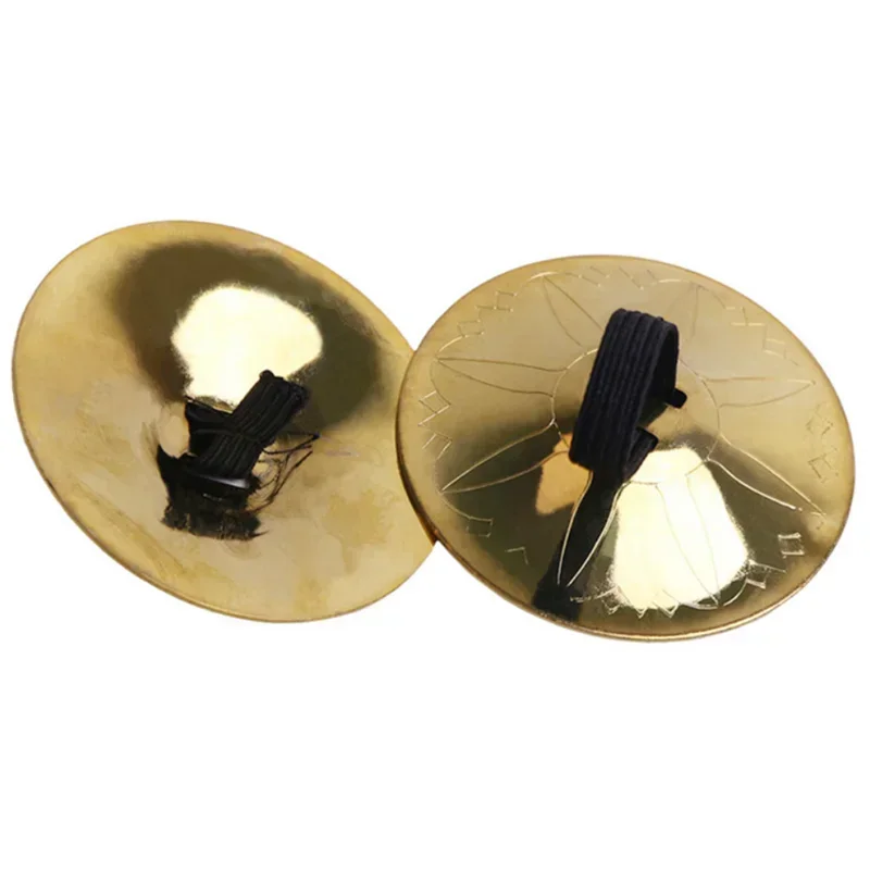 1Pair Musical Instrument Belly Dancing Indian Brass Finger Cymbals Middle East Percussion Cymbals Props Percussion Instrument