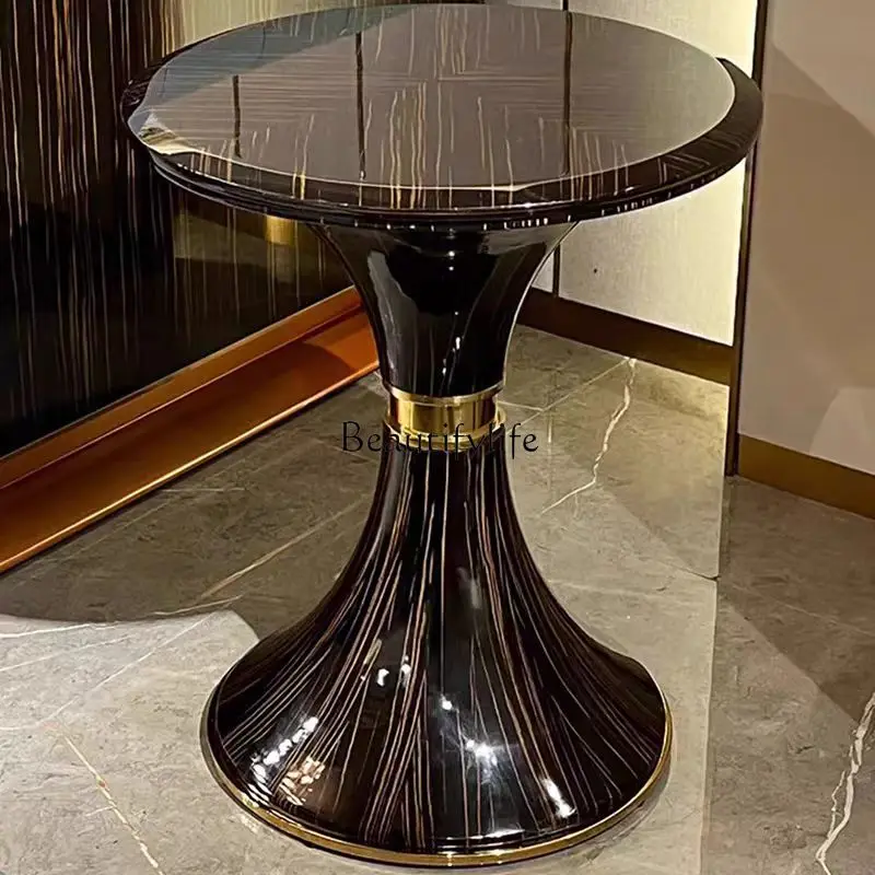 

Italian light luxury solid wood edge few living room home creative sofa side cabinet corner few