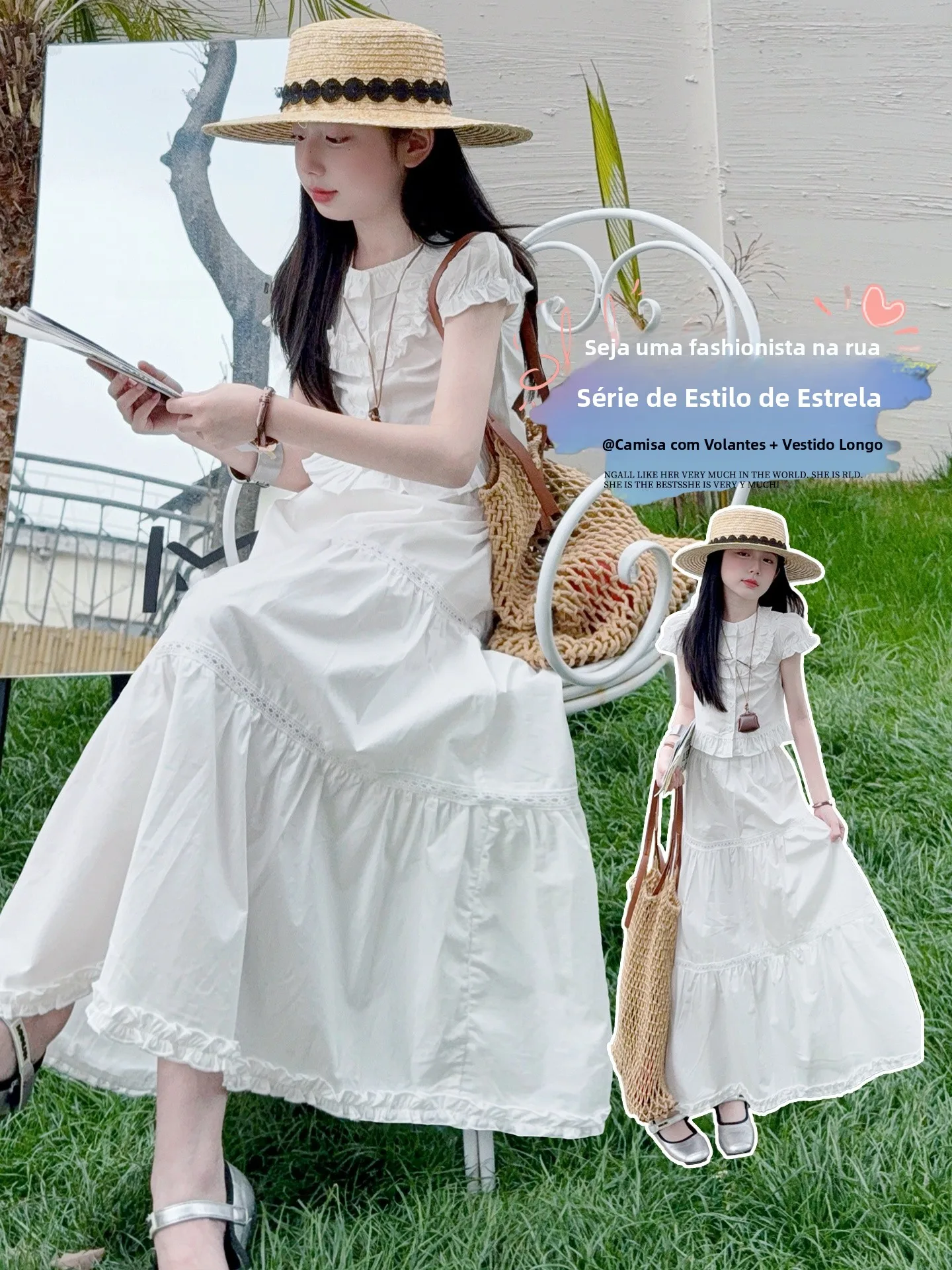 girls-summer-outfit-set-skirt-trendy-summer-long-dress-children-middle-big-children-girls-dress-cotton-sweet-style-school-scene