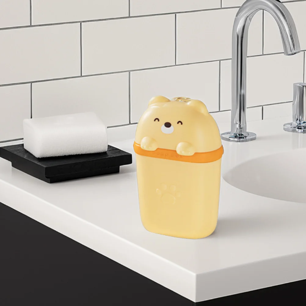 

Sealed Bear Soap Dish Leakproof Lid Portable Travel Shower Bathroom Container Draining Soap Holder Kitchen Sink Box