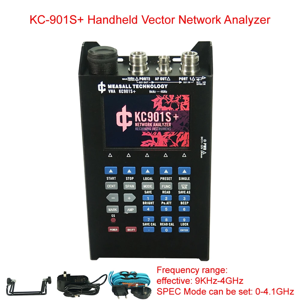 MEASALL KC901S+ Handheld Vector Network Analyzer RF Spectrum Field Multi-meter SWR Antenna Diagnostic Tool for Electron