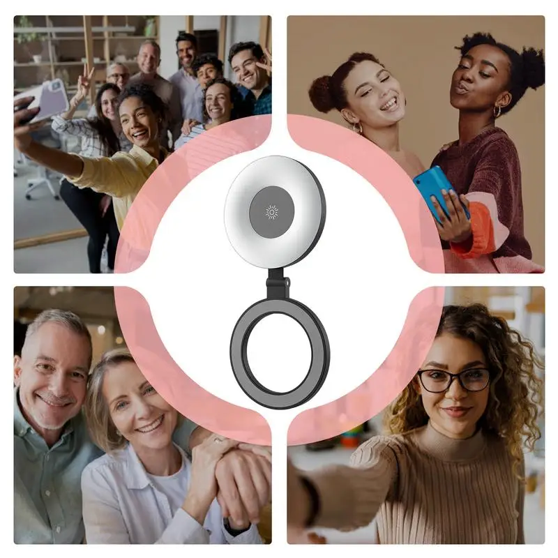 Per IPhone 15 Pro Luce di riempimento magnetica per selfie per foto Luce di luminosità regolabile pieghevole portatile magnetica per vlogging