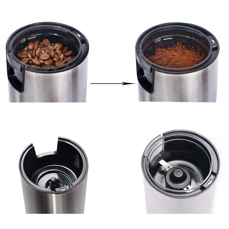 Electric Coffee Grinder Maker Grain Stainless Steel Blade Milling Mochas Grain Bean Powder Machine