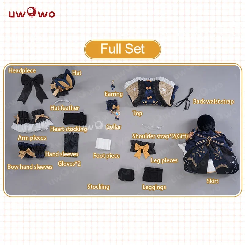 أزياء تنكرية لحصرية من UWOWO من Genshin Impact Fanart Navia Bunny مع مظلة