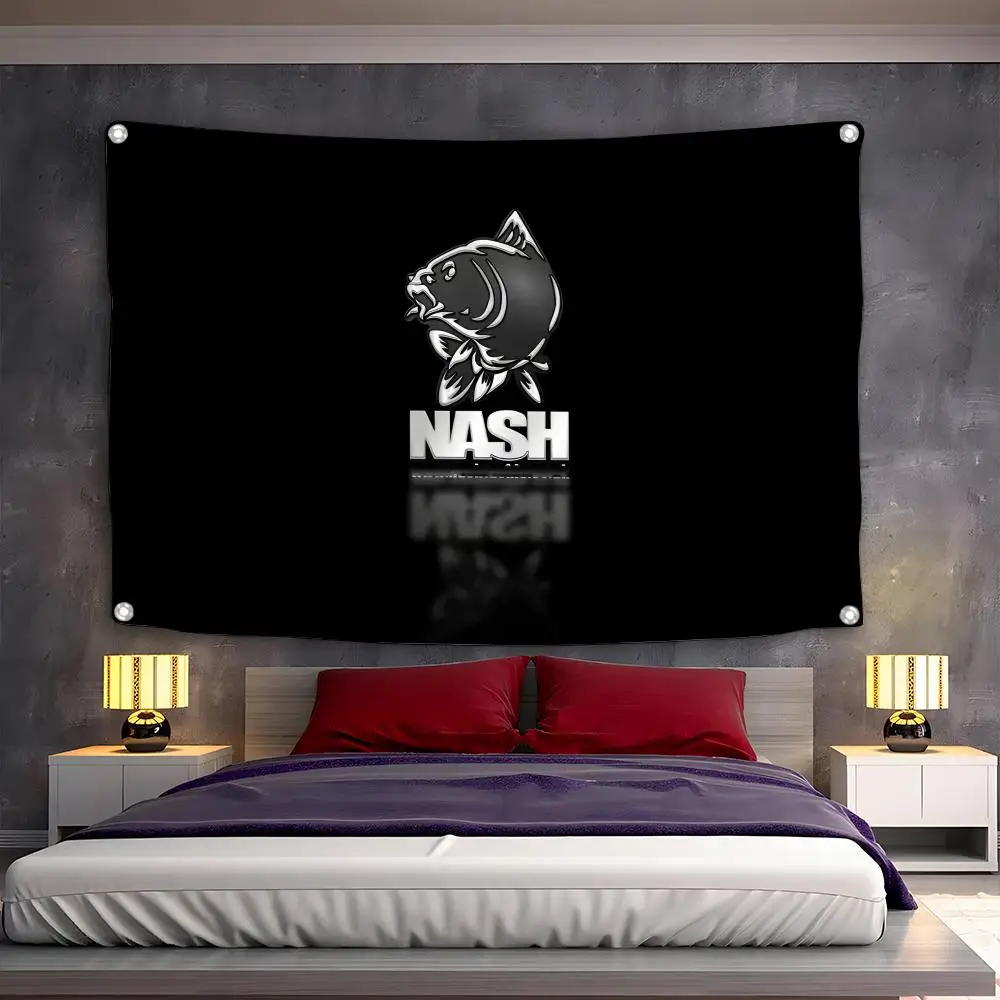 N-Nash Fishing Logo Flags Custom Camping Outdoor Garden Room Bedroom Decor Party Backdrops Wall Art Family Gifts