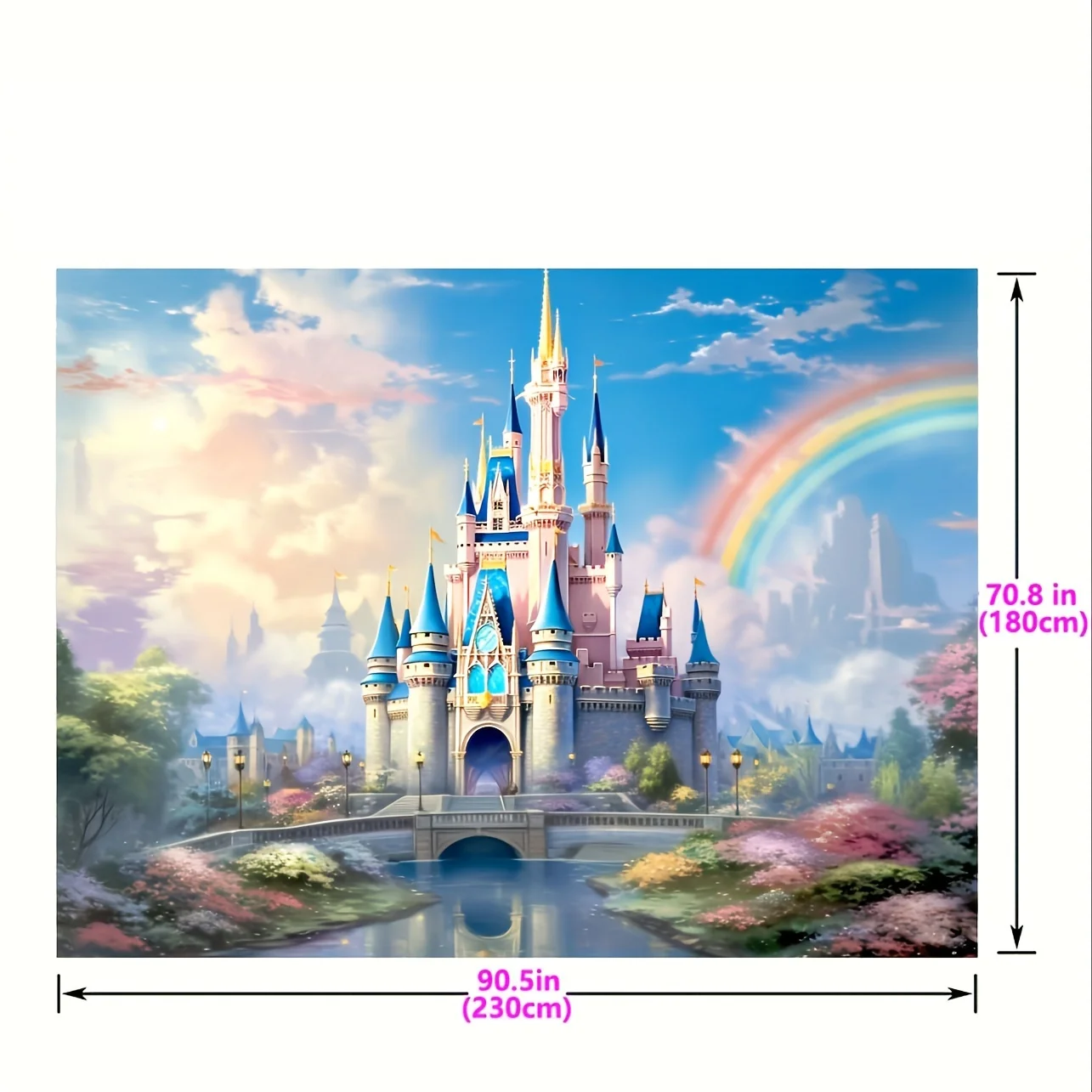 Dream Fairy Tale Castle Photography Background Dream Castle Entertainment Decoration Birthday Party and Photo Shooting Banner