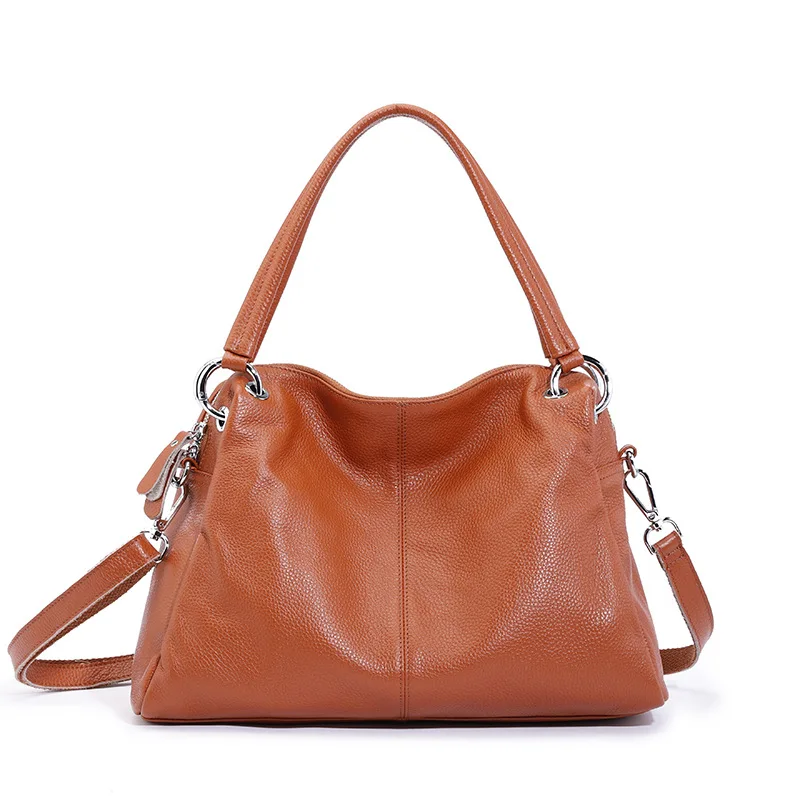 2024New Twist Lock Tote Bag Women's Shoulder Bag Casual Elegant Genuine Leather Women's Bag First Layer Cowhide Bag