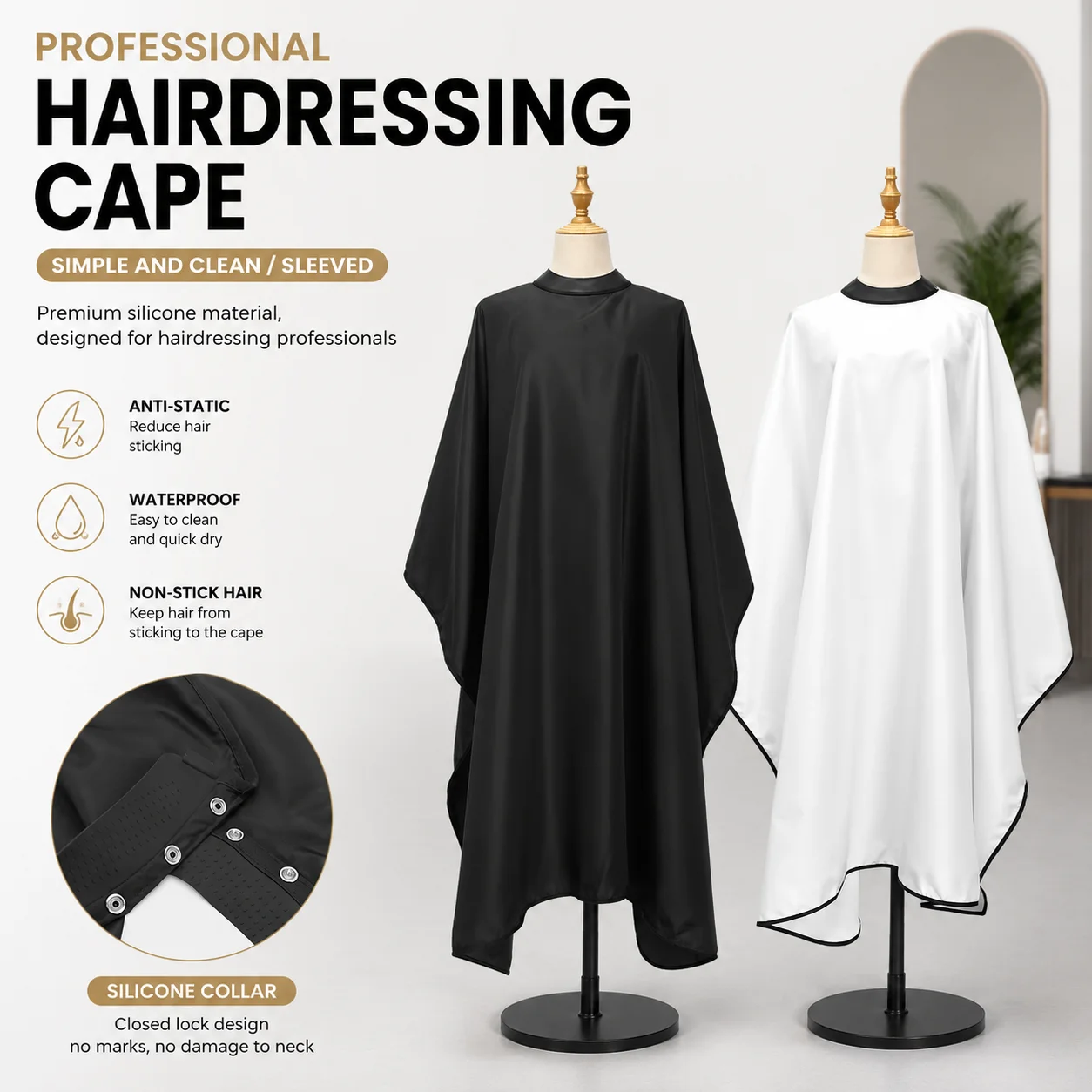 Barbershop Hair Cutting Cloth Pro Salon Hairdressing Cape Gown Barber Silicone Neck Hairdresser Apron Haircut Capes Wholesale