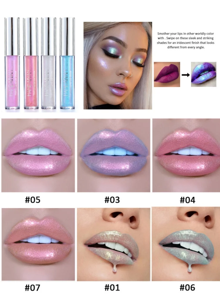 Brillant à lèvres lumineux longue durée, imperméable, hydratant, scintillant, liquide, maquillage, glaçage