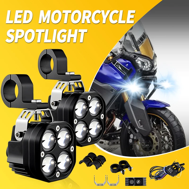 

1 Set LED Motorcycle Headlight Universal For YAMAHA FZR1000 FZR 1000 FJ1200 FJ 1200 V-Max Vmax 1200 TDM850 TRX850 Fog Lights