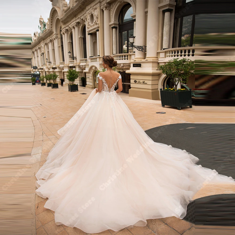 Robes de mariée élégantes à col en V pour femmes, patients sexy sans fibre, sans dos, quel que soit le 2025, autocollant de fleurs élégantes, robe A-ligne éducative