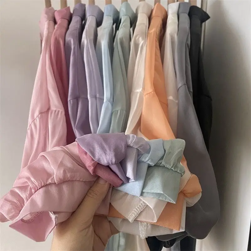 Shirts Women Thin Summer Baggy Sun-proof Chic All-match Various Colors Streetwear Sheer Fashion Tops Simple Clothing Harajuku