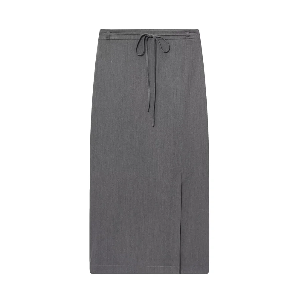 Autunno e inverno nuova moda femminile temperamento gonna a tubo dritto a vita alta con gonna a vita alta con fiocco in cintura