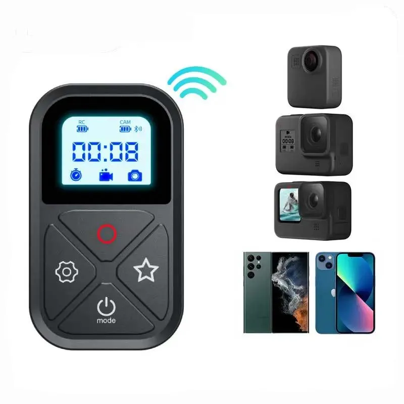 TELESIN LongRange Pro+ Commander Sem Fio para GoPro Hero 8-13/Max e Câmeras de Ação - Controle Remoto Bluetooth IP67 80m com Dispositivo Duplo
