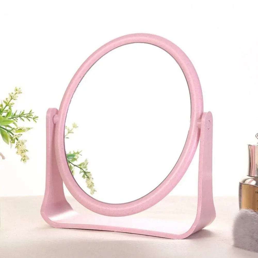 360 Degree Rotating Double-sided Makeup Mirror Easy Use Girly Heart Desktop Cosmetic Mirror Modern Plastic Mirror Dormitory