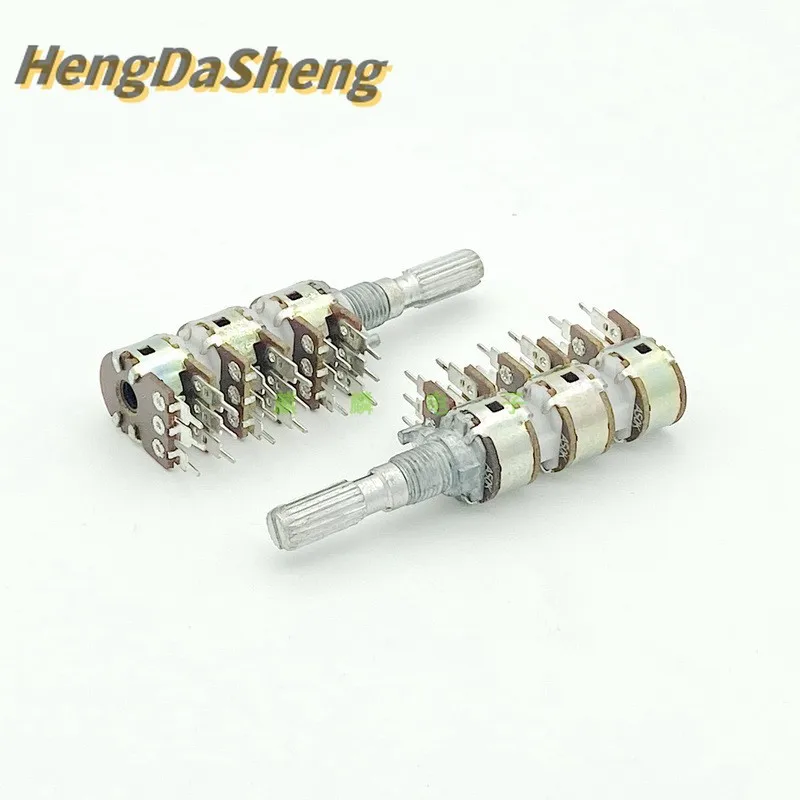 2Pcs/Lot 12 Six-link A50K B50K*6 6-Gang Multi-channel Power Audio Volume Discharge Potentiometer Shaft Length 20MM