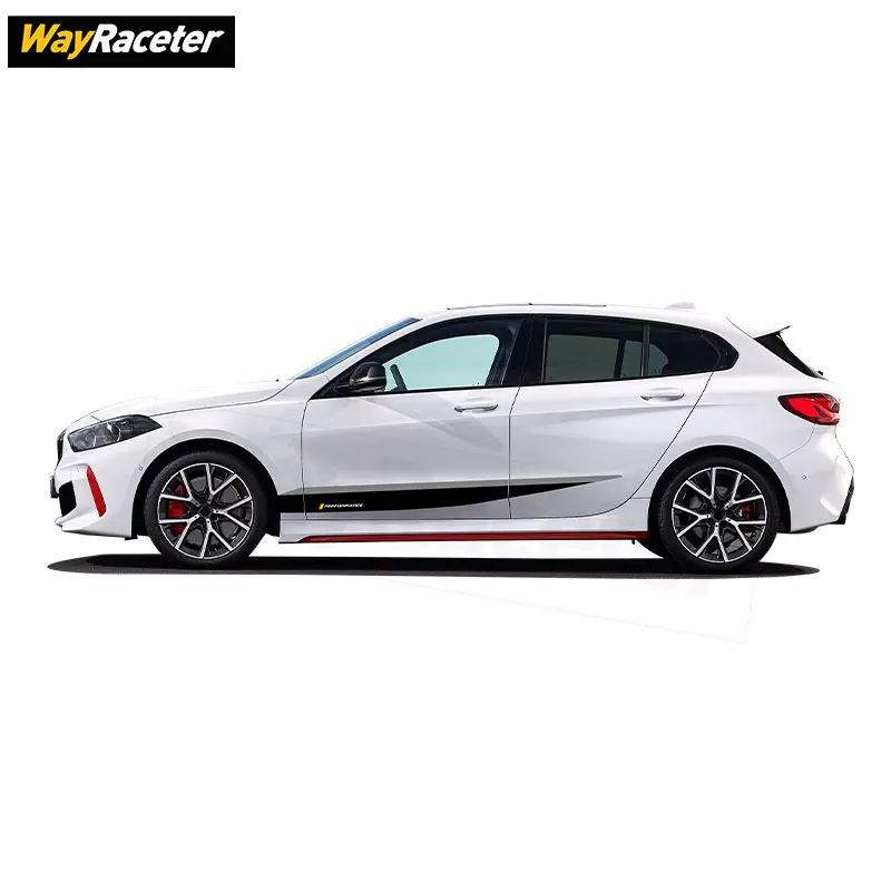 2 قطعة باب السيارة الجانب المشارب تنورة ملصق الرسومات ملصق حائط من الفينيل لسيارات BMW 1 Series 2020 + F40 2022 2023 M الأداء اكسسوارات
