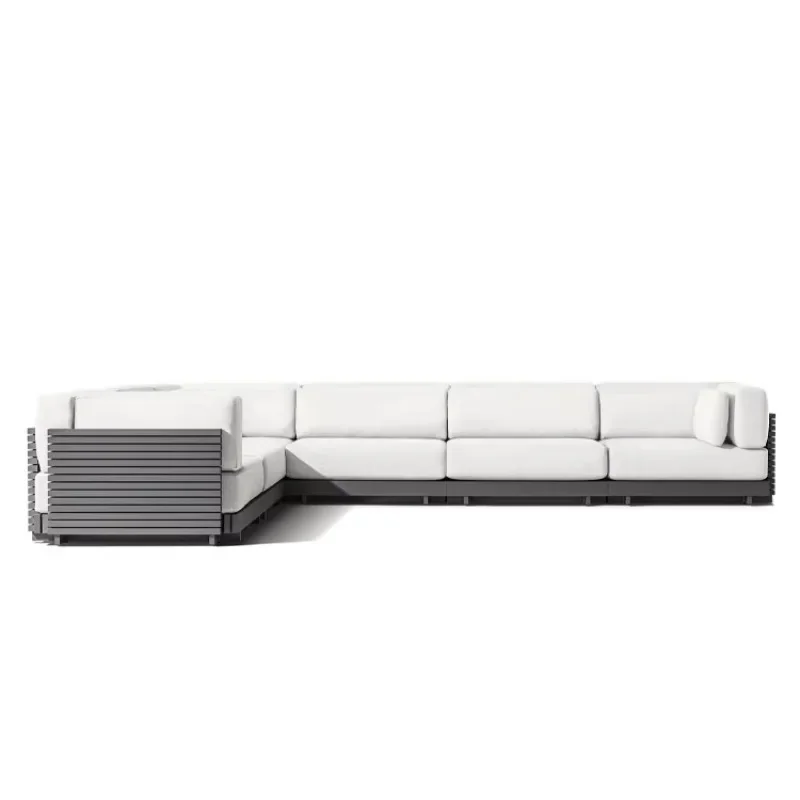 

Modern hotel villa courtyard furniture set modular combination, garden sofa weather strong, aluminum modular outdoor sofa set