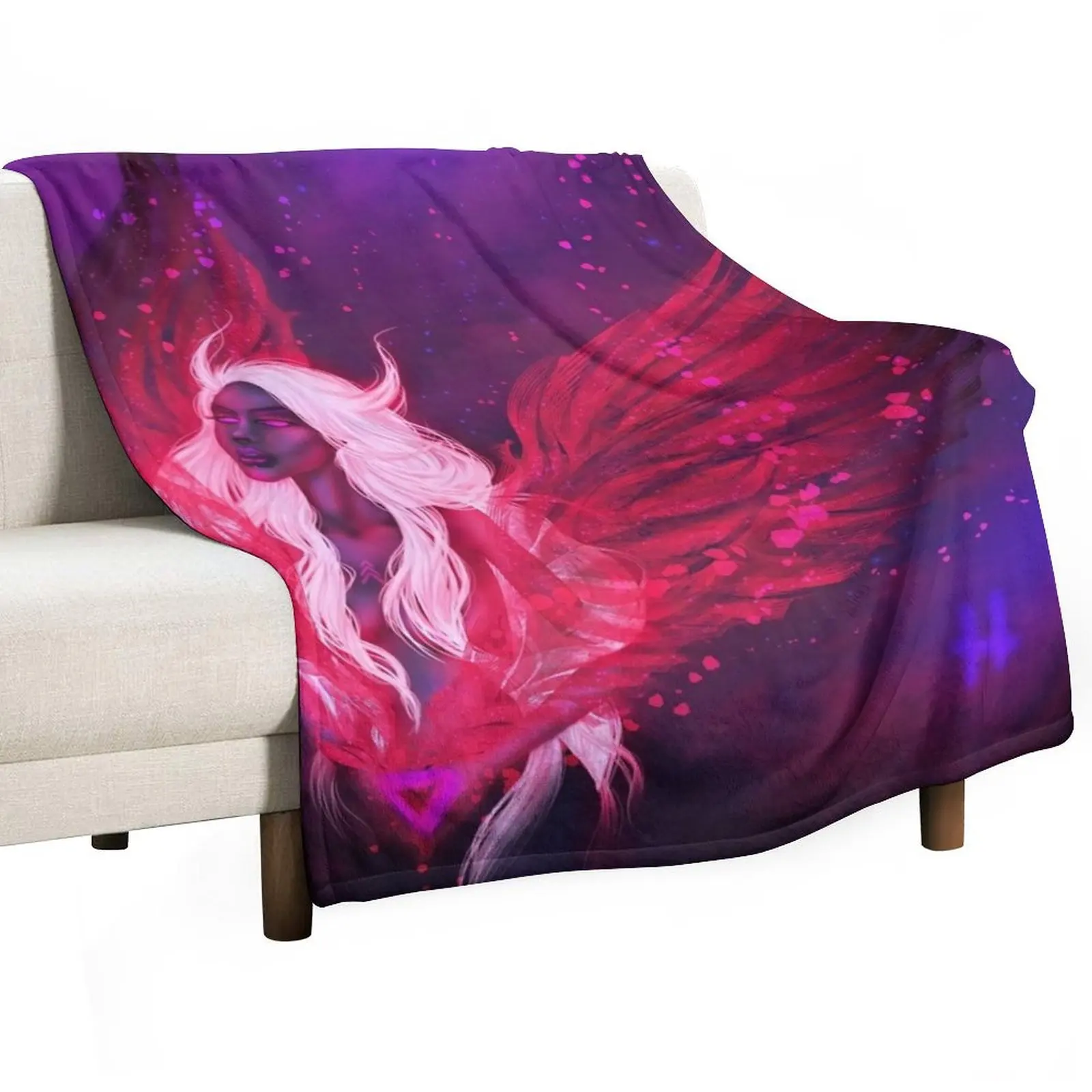 Purple Succubus Girl Throw Blanket Luxury Throw For Decorative Sofa Bed Blankets