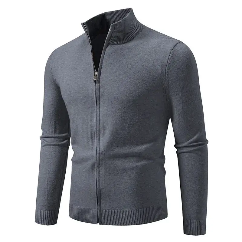 

Men's Faion Stand Collar Cardigan Spring Autumn Seasonal 00% Other Material Knitted Sweater Sli Casual Outerwear