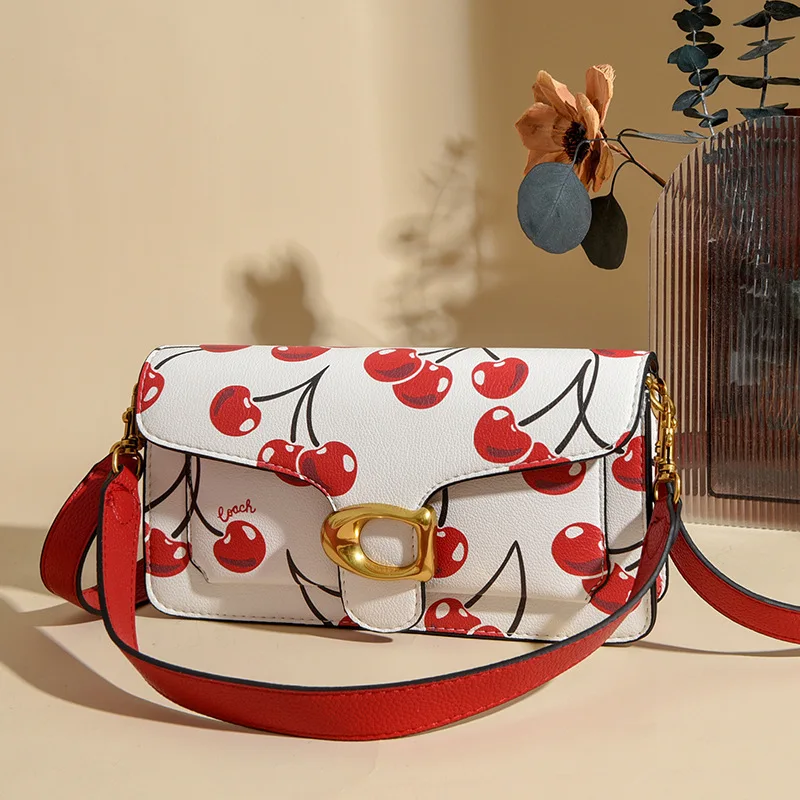 

Trendy Brand Cherry Small Square Bag High-end New Niche Women Bag Fashion Gold Label Lock Celebrity Envelope Bag for Girlfriends