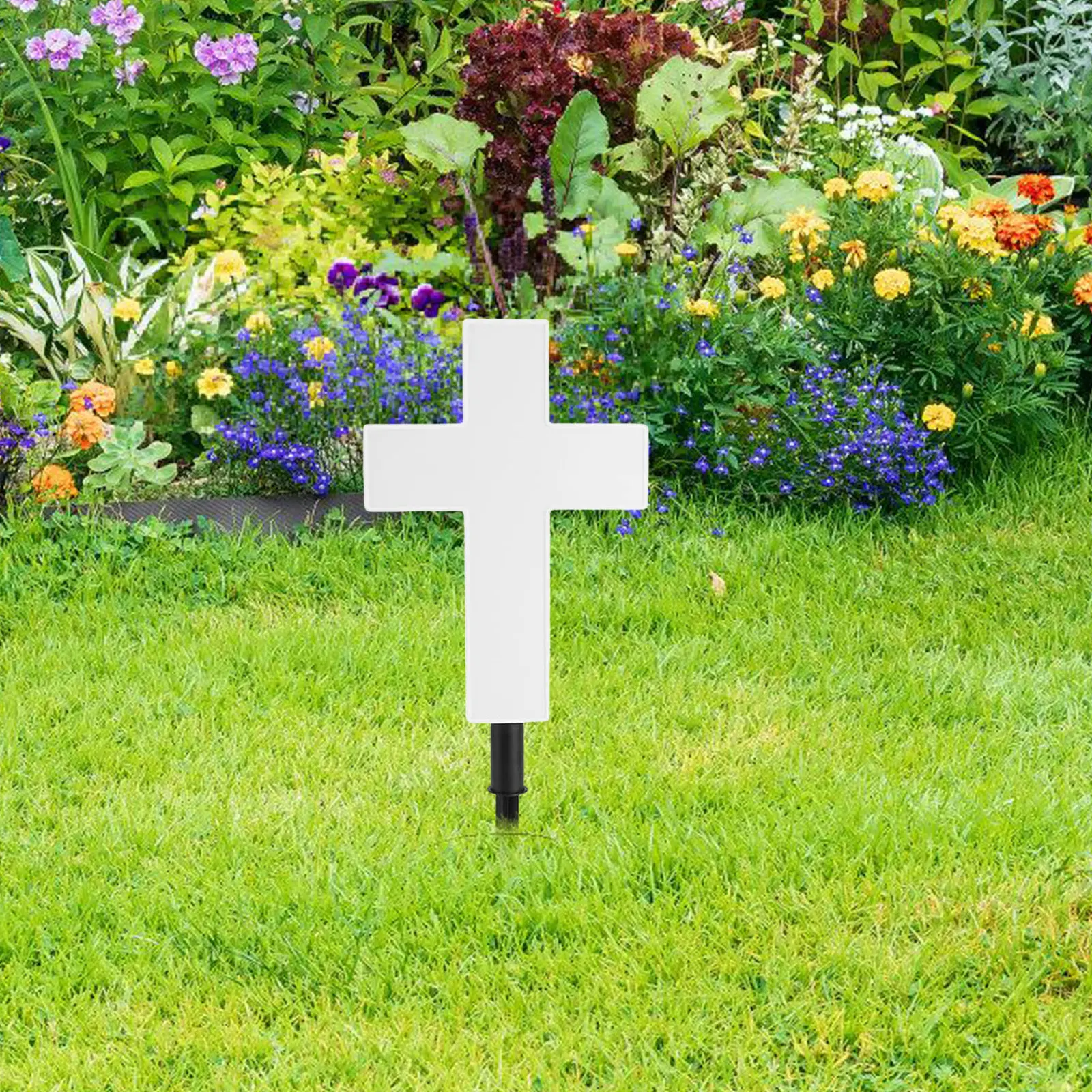 

Солнечный садовый светильник-крест для Хэллоуина, уличный декоративный светильник на солнечной энергии, прочный пластиковый светильник-колышек для сада